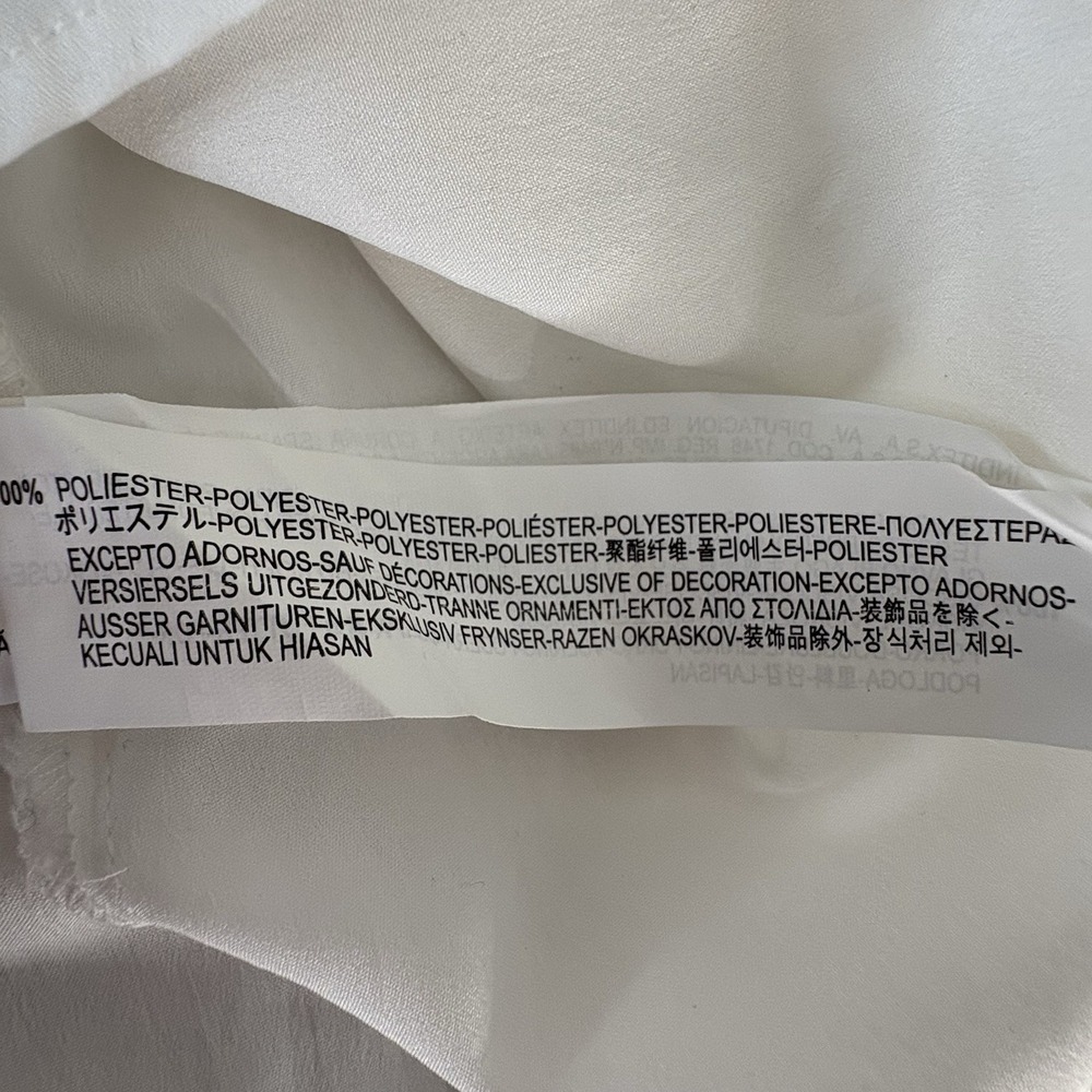 Zara Trafaluc Ivory One Shoulder Tiered Asymmetrical Metal Embellishment Dress S - Picture 9 of 12
